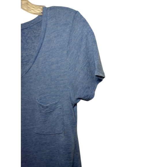 Mossimo Womens Pullover Cap Sleeve V-neck Tee Shirt Blue Size Small - Picture 3 of 16